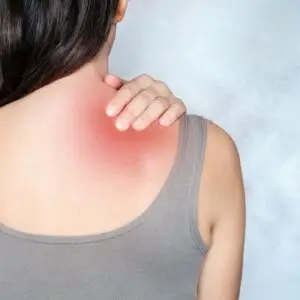 Diagram of muscle trigger points in the upper back